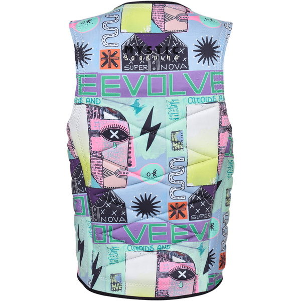 2025 Mystic Mens Outlaw Front Zip Wake Impact Vest 35005.240226 - White Allover